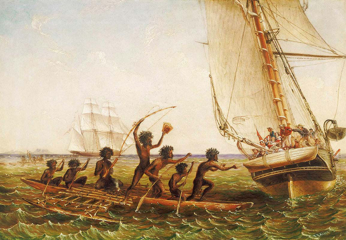Aboriginal Canoes Communicating with the Monarch and the Tom Tough
